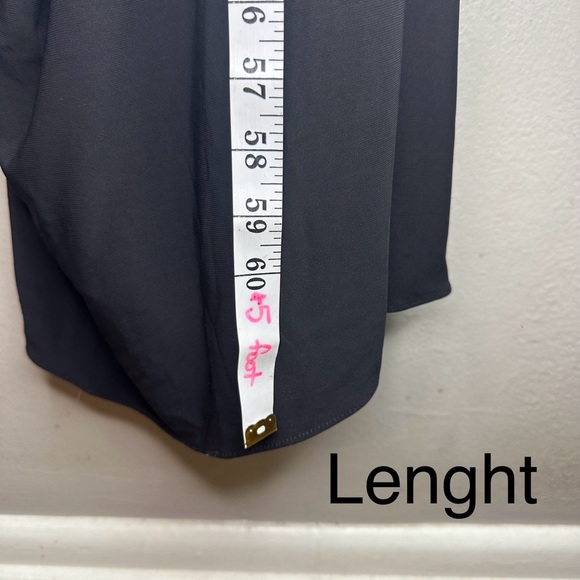 Betsy Adam Black V-Neck Ruched Ruffle Column Gown Sz 22 - Picture 5 of 9